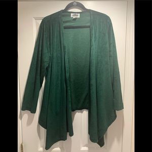 Green velvet wrap with sleeves.